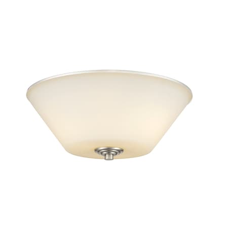 Z-Lite Jarra 3 Light Flush Mount, Brushed Nickel & Matte Opal 432F3-BN